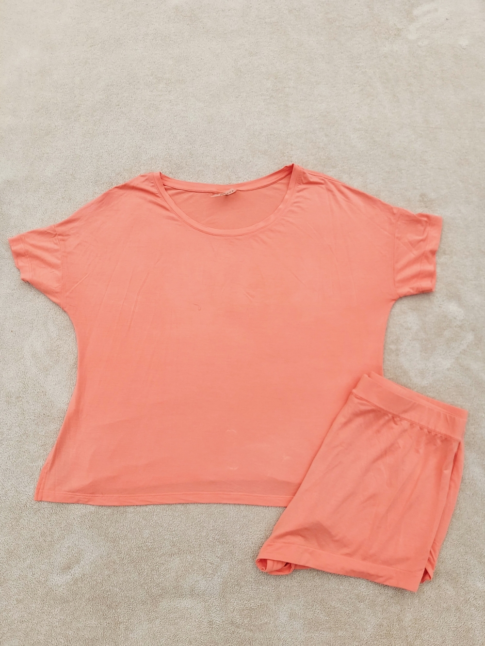 Recliner Women's Coral Matching Pajama Set Women's Size Medium Preppy Y2K Cozy